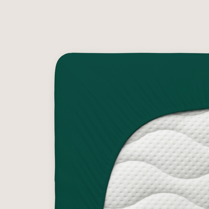 Schlafgut Casual Spannbettlaken ca. 180x200-200x200cm in Farbe Green Deep