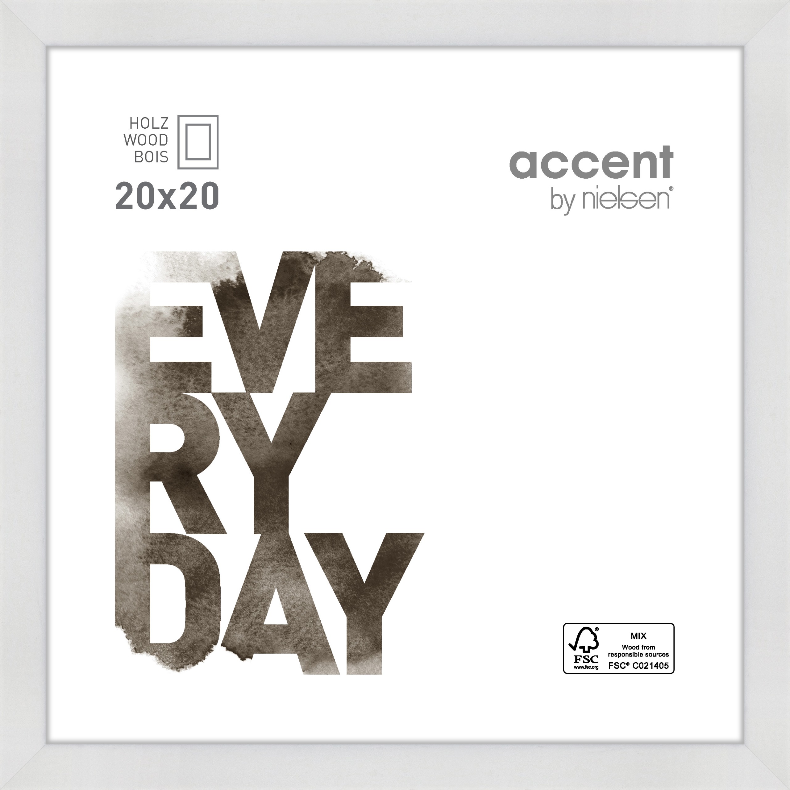 Accent by Nielsen Holz Bilderrahmen Zoom ca. 20x20cm in Farbe White