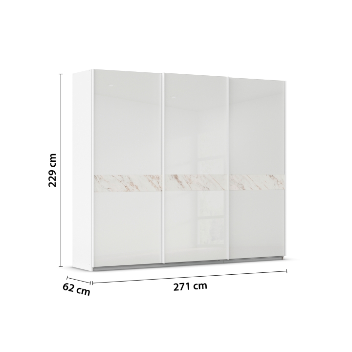 Schwebetürenschrank  in Front/Korpus alpinweiß