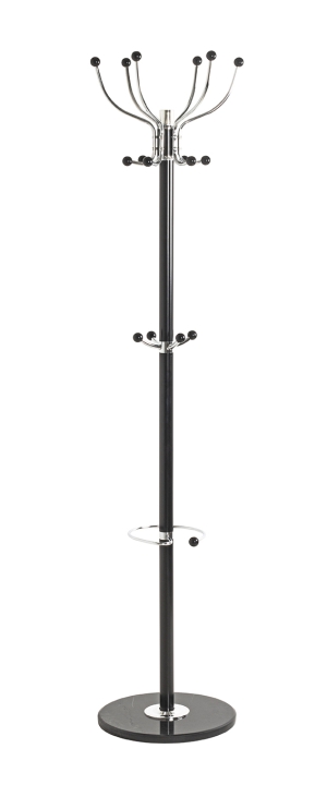Haku Möbel Garderobenständer Mecki in Chrom / schwarz  ca. 176 cm hoch
