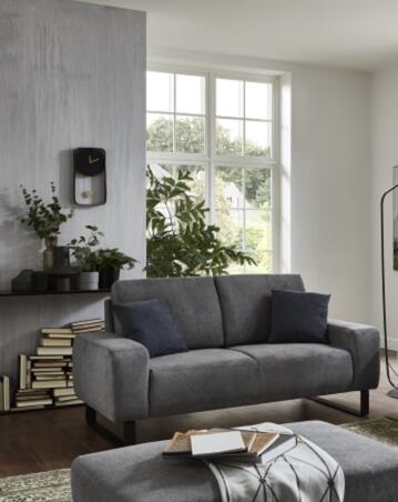 Iwaniccy Sofa 2-sitzig in Stoff Boston stone