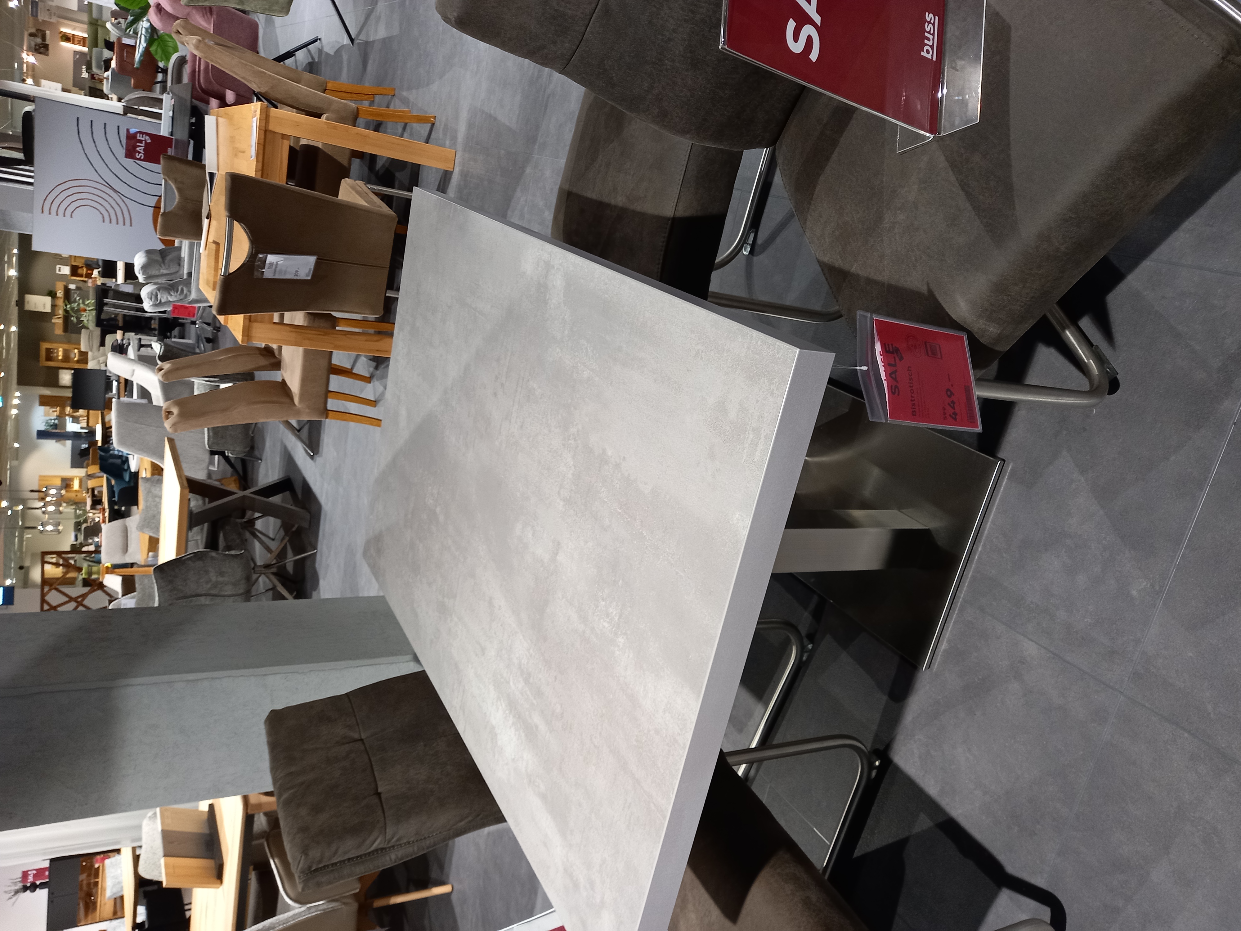 Niehoff Bistrotisch BISTRO ca. 120x80 cm, H:77 cm in Platte Beton Dekor Niehoff Tisch BISTRO, Moebel, Tabelle, Tischplatte, Schreibtisch, Stuhl