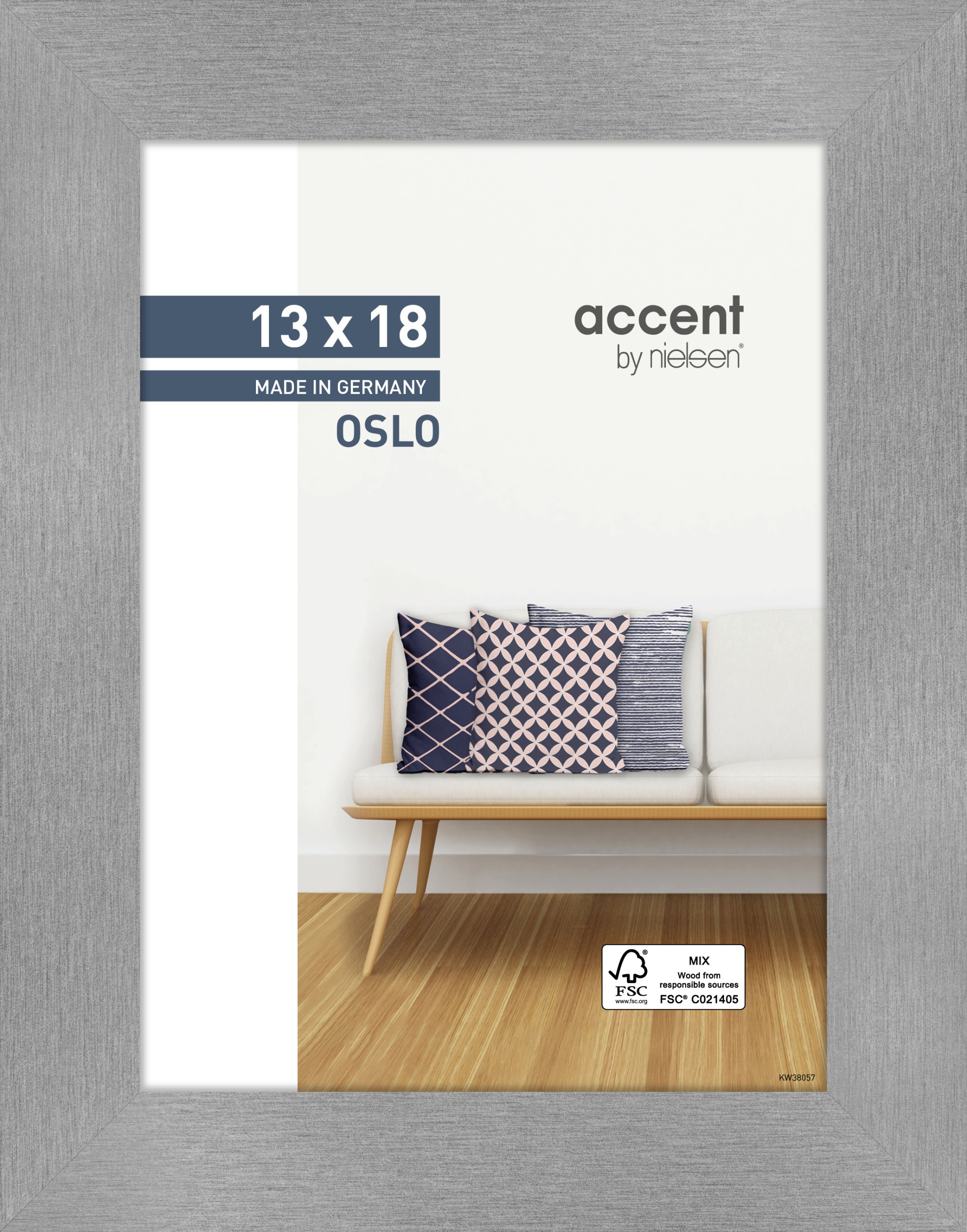 Accent by Nielsen Holz Bilderrahmen Oslo ca. 13x18cm in Farbe Silver