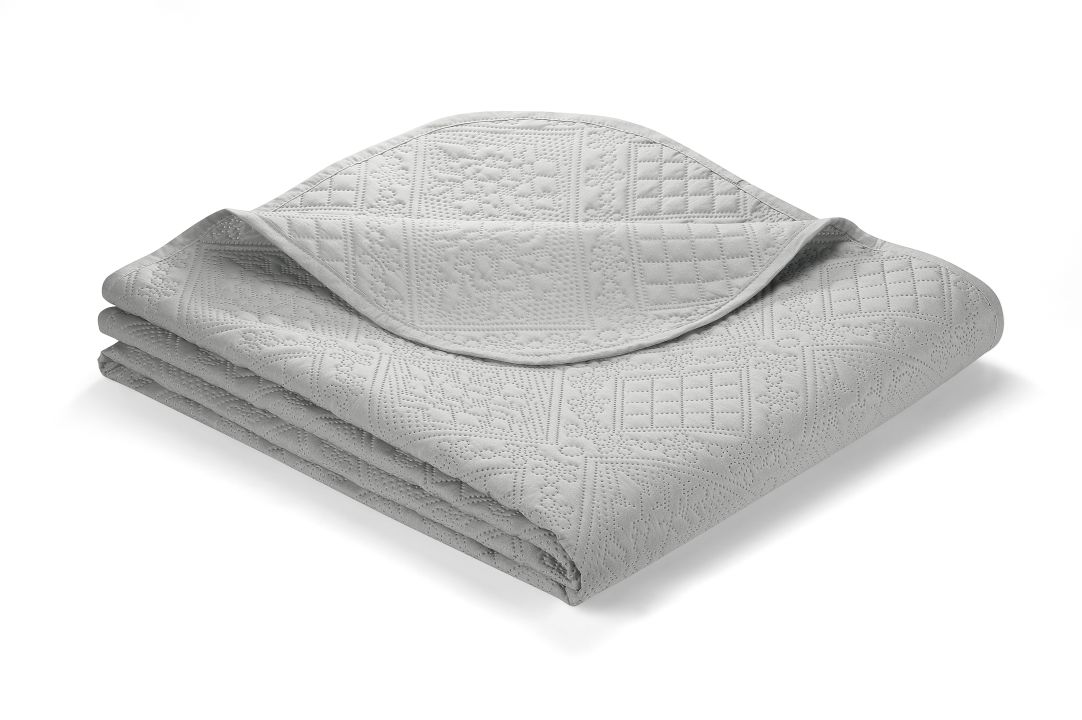 Ibena Tagesdecke NANCY 280x250cm in Farbe silbergrau