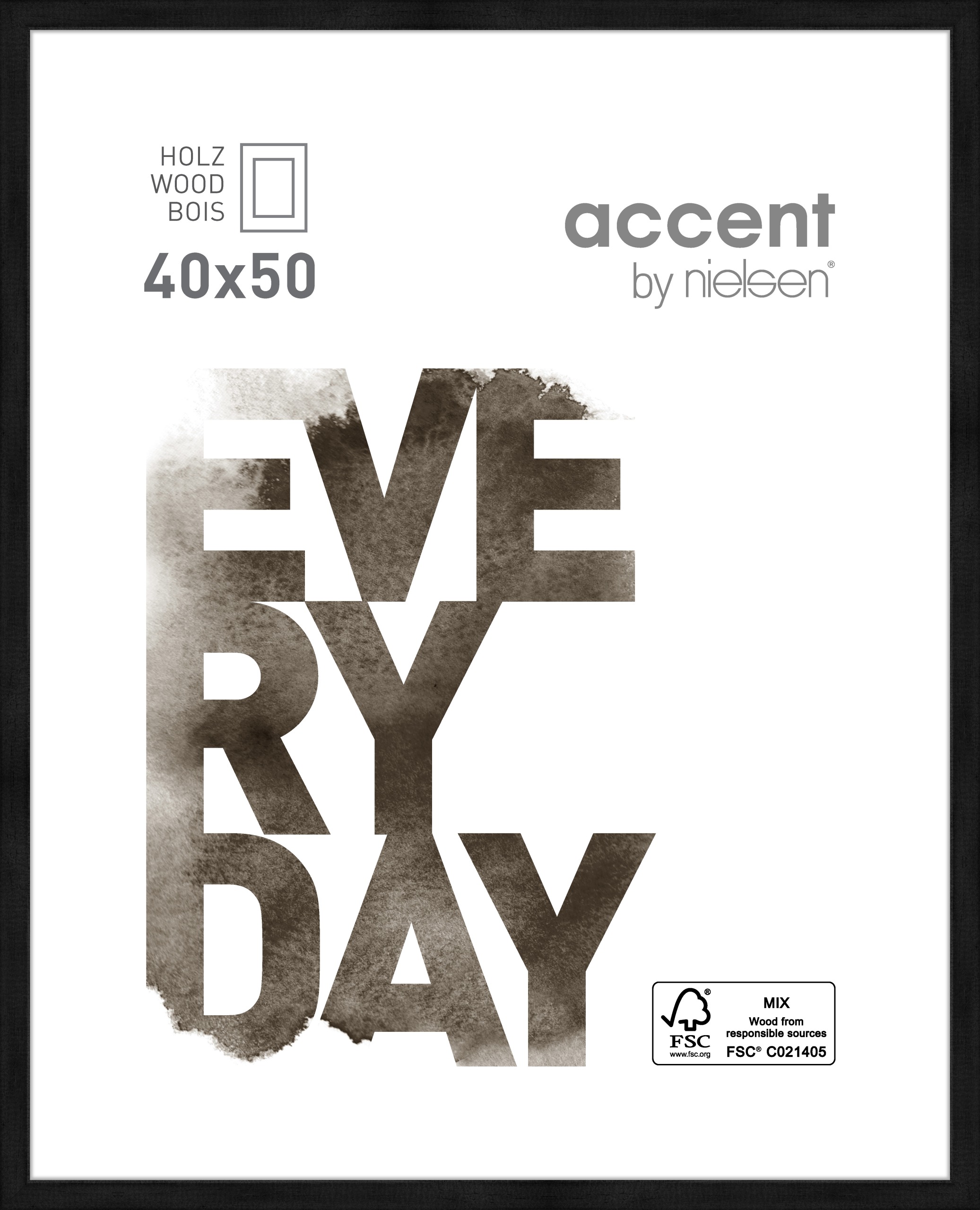 Accent by Nielsen Holz Bilderrahmen Zoom ca. 40x50cm in Farbe Black