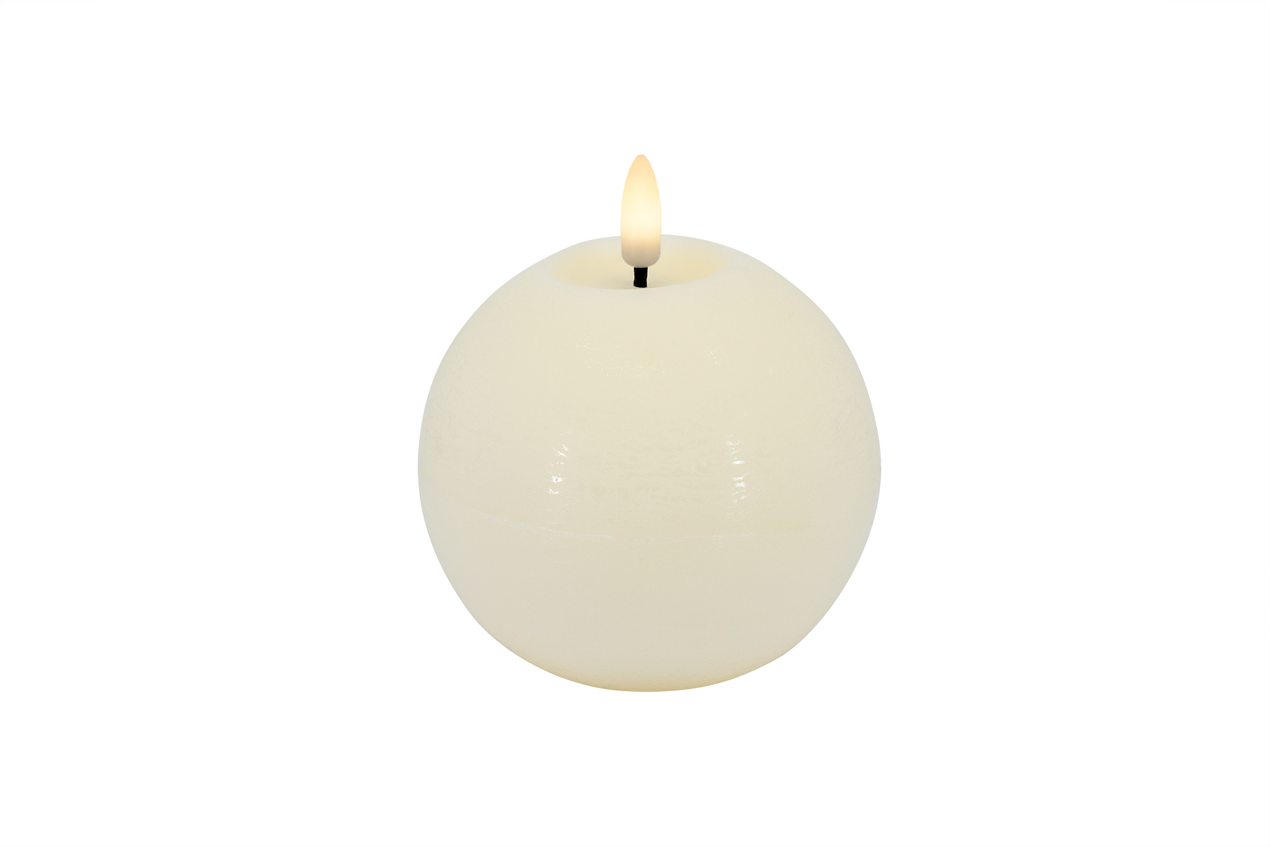 L.C. Wholesaler LED-Kugelkerze BASIC ca. Ø 10, H 8,5cm in cream rustic, 10x8.5cm