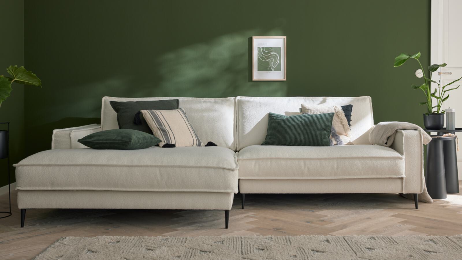Roomio Eckkombination NO. 4102 ca. 190x272cm in Stoff Loop white