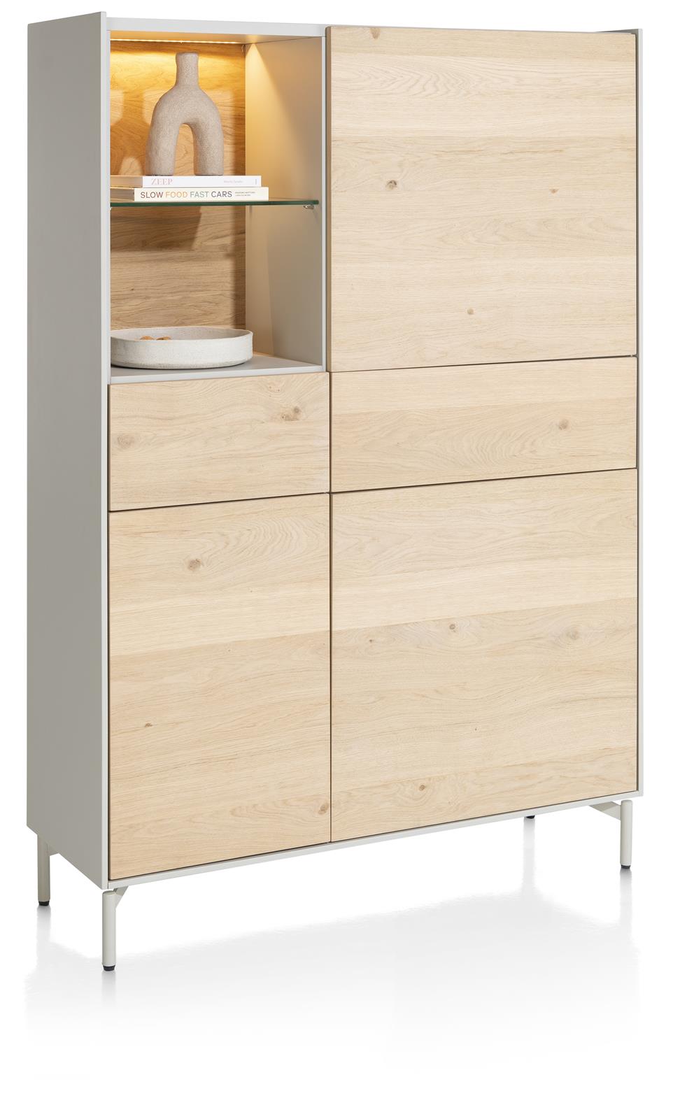 XOOON Schrank NIORA ca. B120 H175 T40 cm in Eiche natur/silk grey lackiert