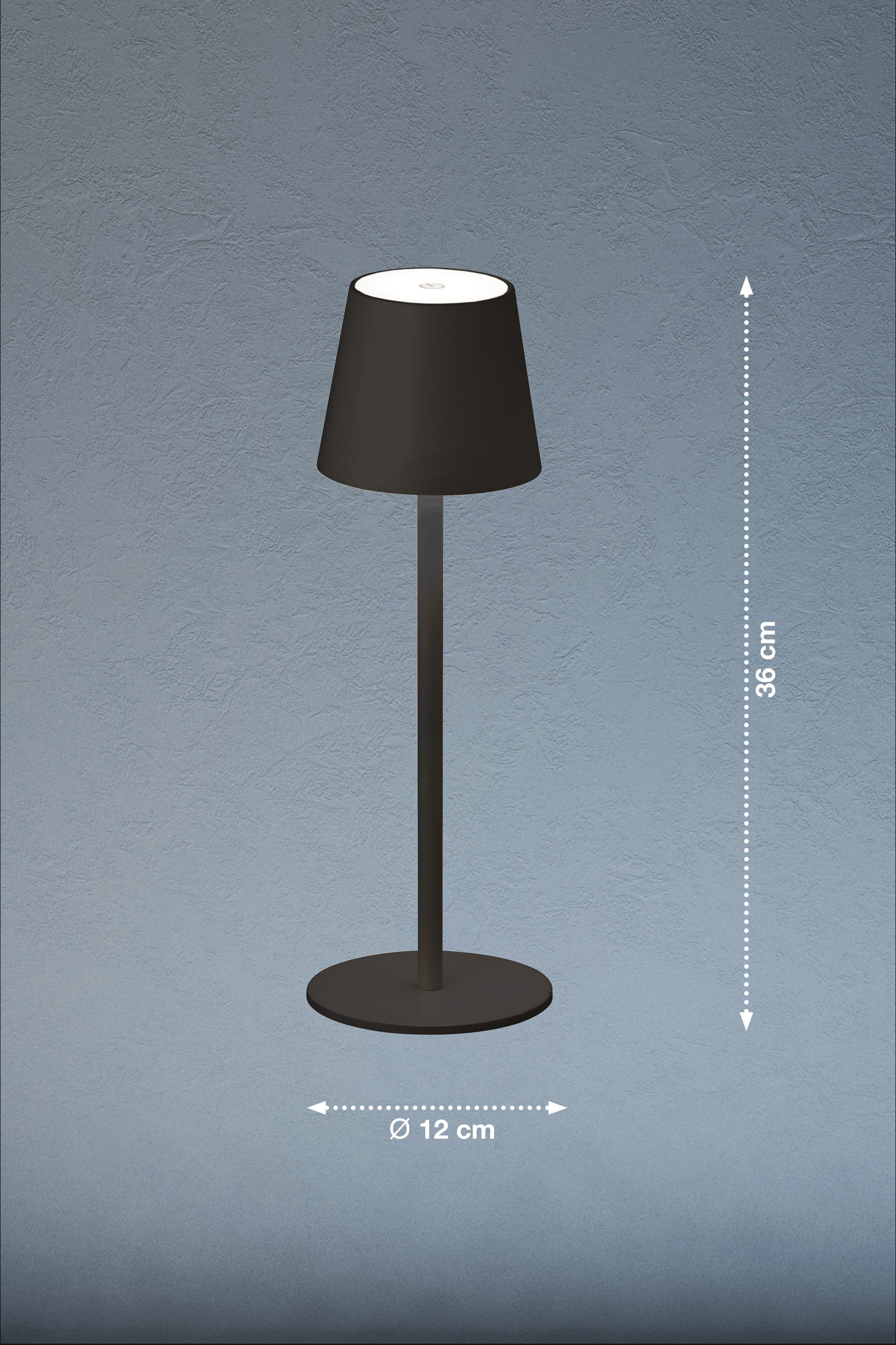 FH Lighting LED-Tischleuchte TROPEA in Metall sandschwarz