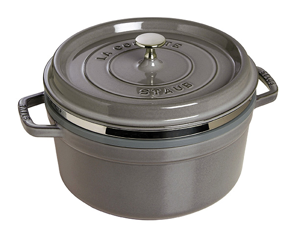 Cocotte mit Dämpfeinsatz 26cm LA COCOTTE in Farbe Graphit-Grau