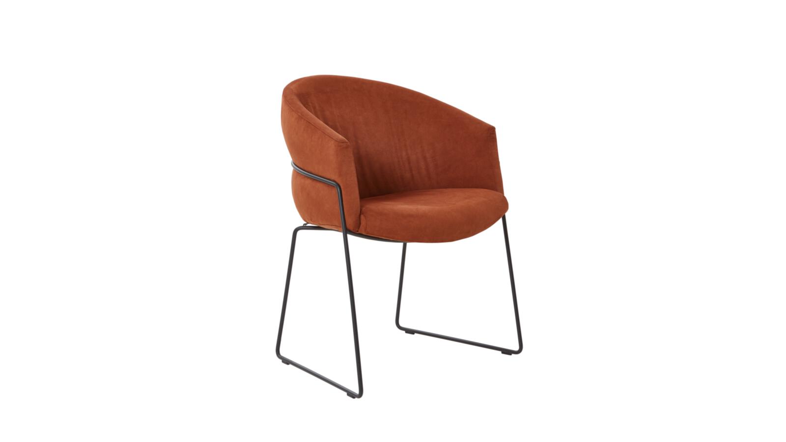 Venjakob Sessel 6er Set MAGGIE in Stoff Hanoi Cognac