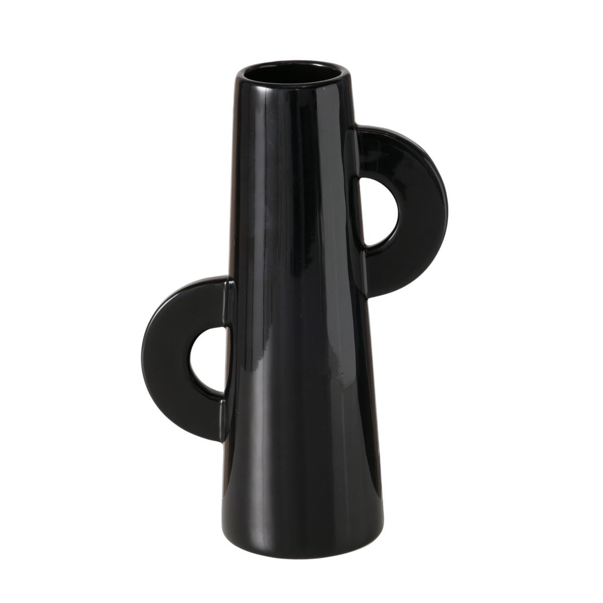 Boltze Vase Isaac 26cm  in Dolomit schwarz