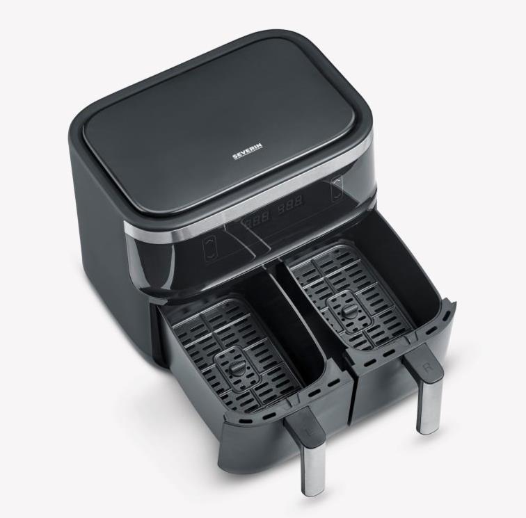 Doppelheißluftfriteuse  31,5 x 36,5 x 33,5 in 2850W, 2x4L schwarz/silber