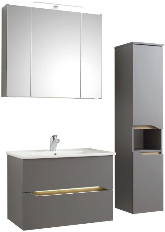 Pelipal Wandschrank Capri in quarzgrau mit Holzoptik