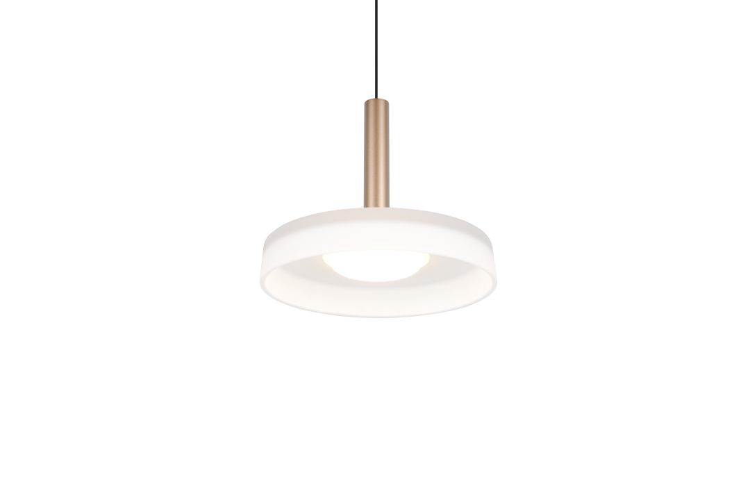 Trio LED-Pendelleuchte CELESTE 1-flammig in Farbe Coffee, Glas weiß