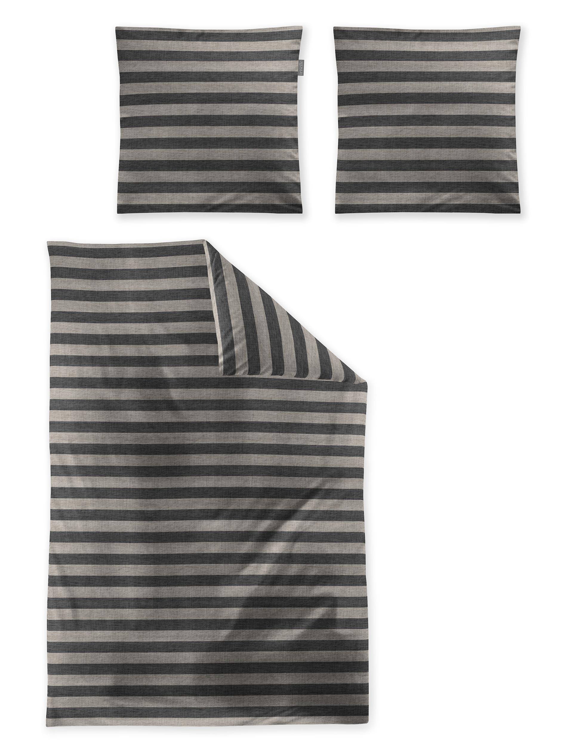 Irisette Mako-Satin Bettwäsche WAVE-HK ca. 155x220cm in Farbe grau