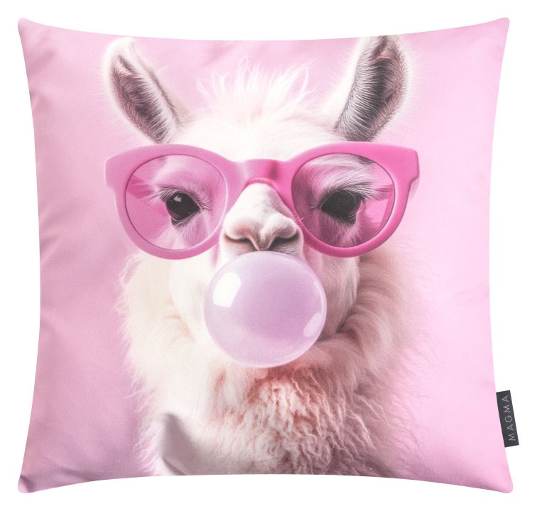 Magma Heimtex Kissen BUBBLEGUM ca. 45x45cm in Farbe Lama, Kissen, Dekoration für Zuhause, Zubehör, Brillen, Kopfkissen