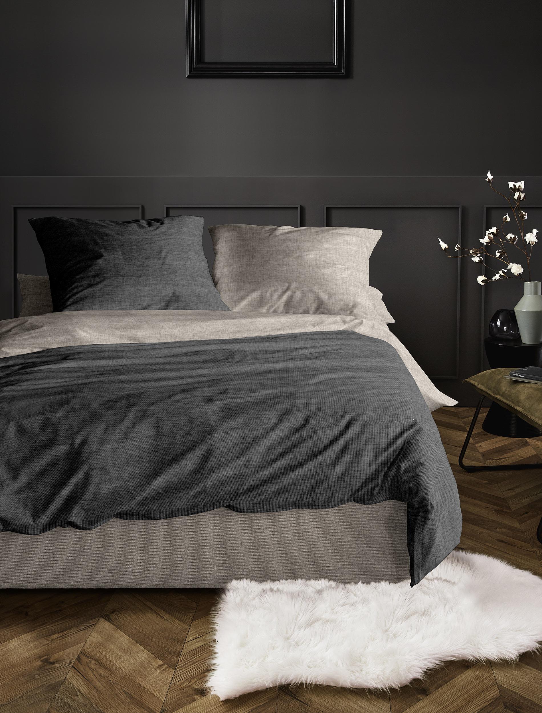 Irisette Mako-Satin Bettwäsche WAVE-HK ca. 135x200cm in Farbe grau