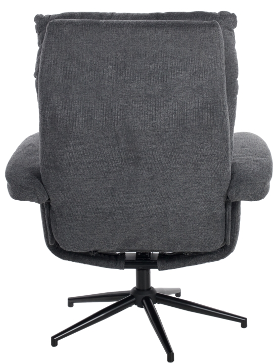 Relaxsessel mit Hocker OLVERA in Bergamo-Webstoff anthrazit