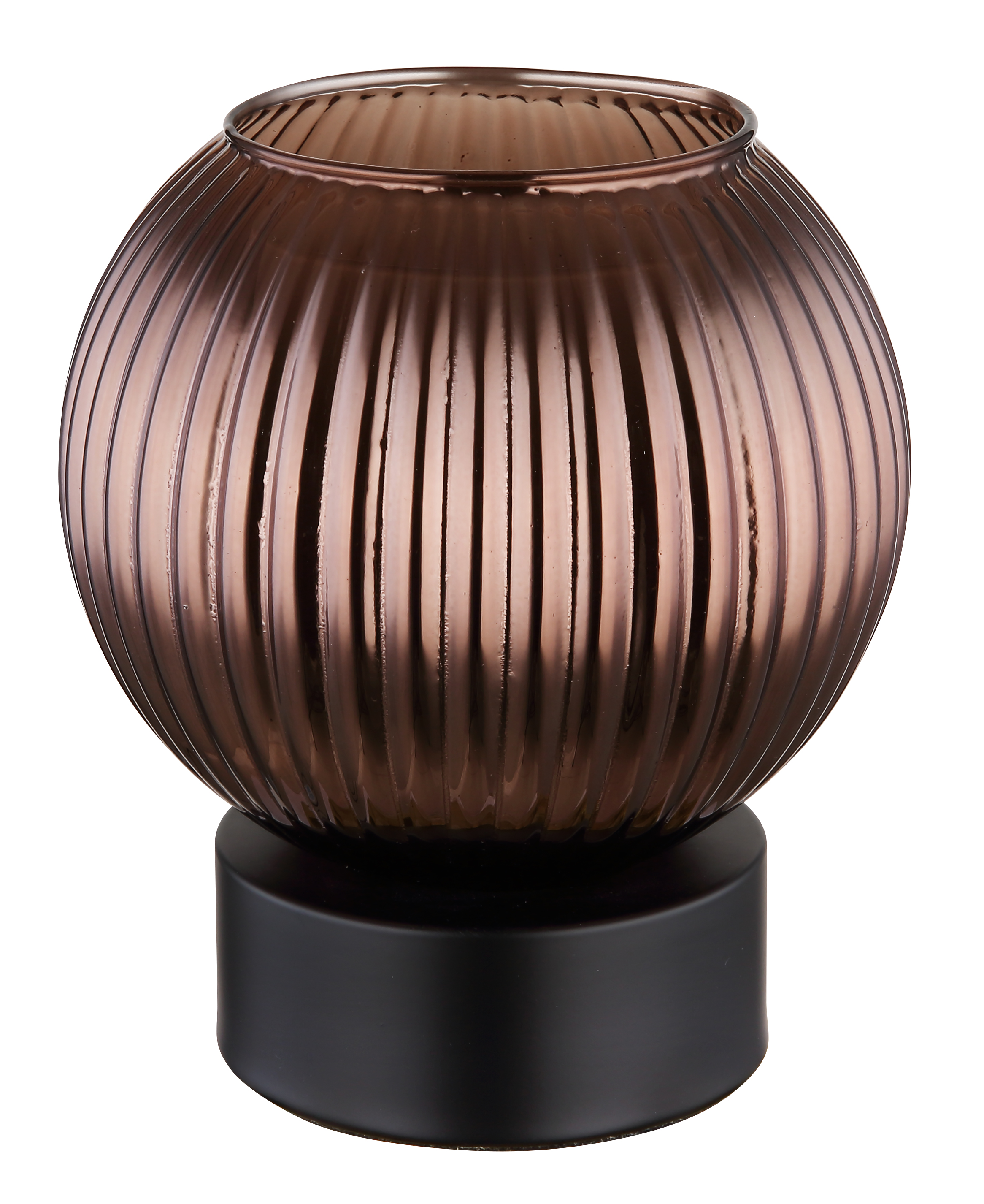 Tischleuchte  Durchm: ca.15 cm in Metall schwarz matt/Glas orang