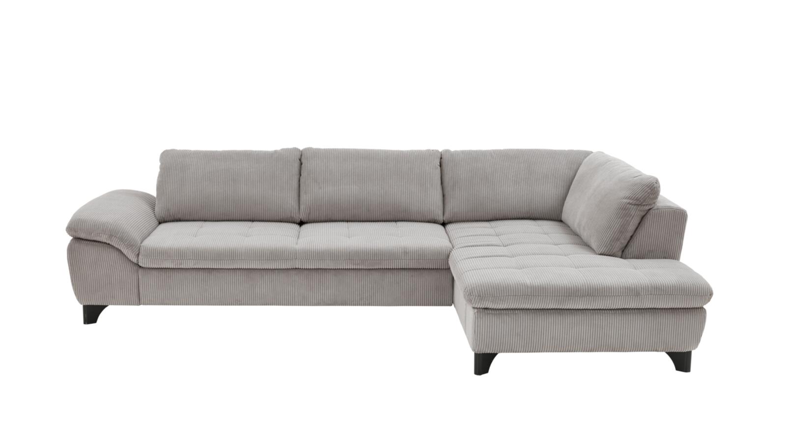 Polstergruppe VS-MP1028 ca. 306x197cm in Stoff Cord grey, Couch, Mobiliar