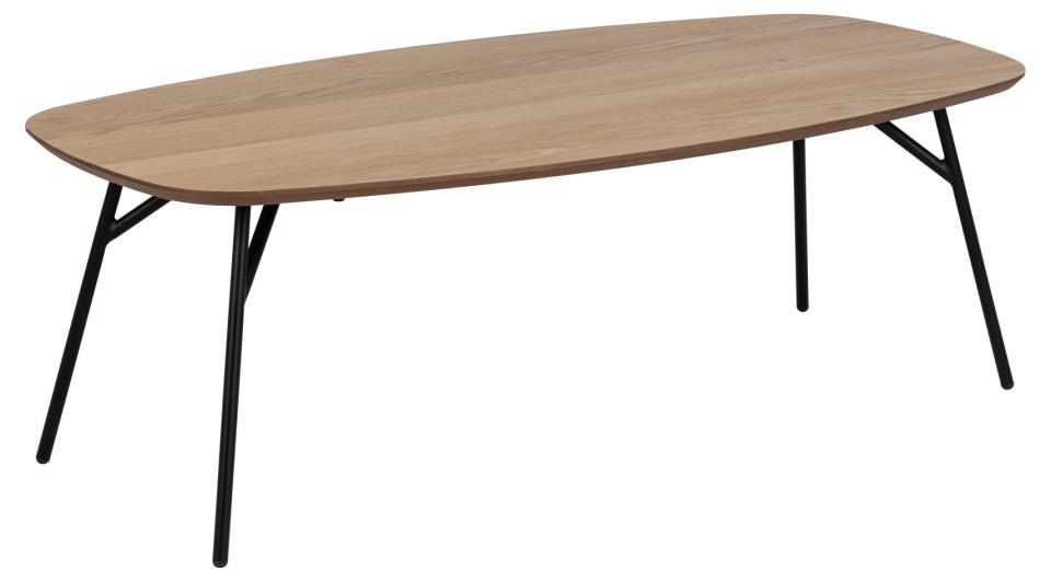 // Couchtisch // Eiche geölt NB // Stahlgestell schwarz matt // ca. 120x60 cm // Höhe ca. 40 cm, Kaffeetisch, Mobiliar, Tabelle, Esstisch, Schreibtisch