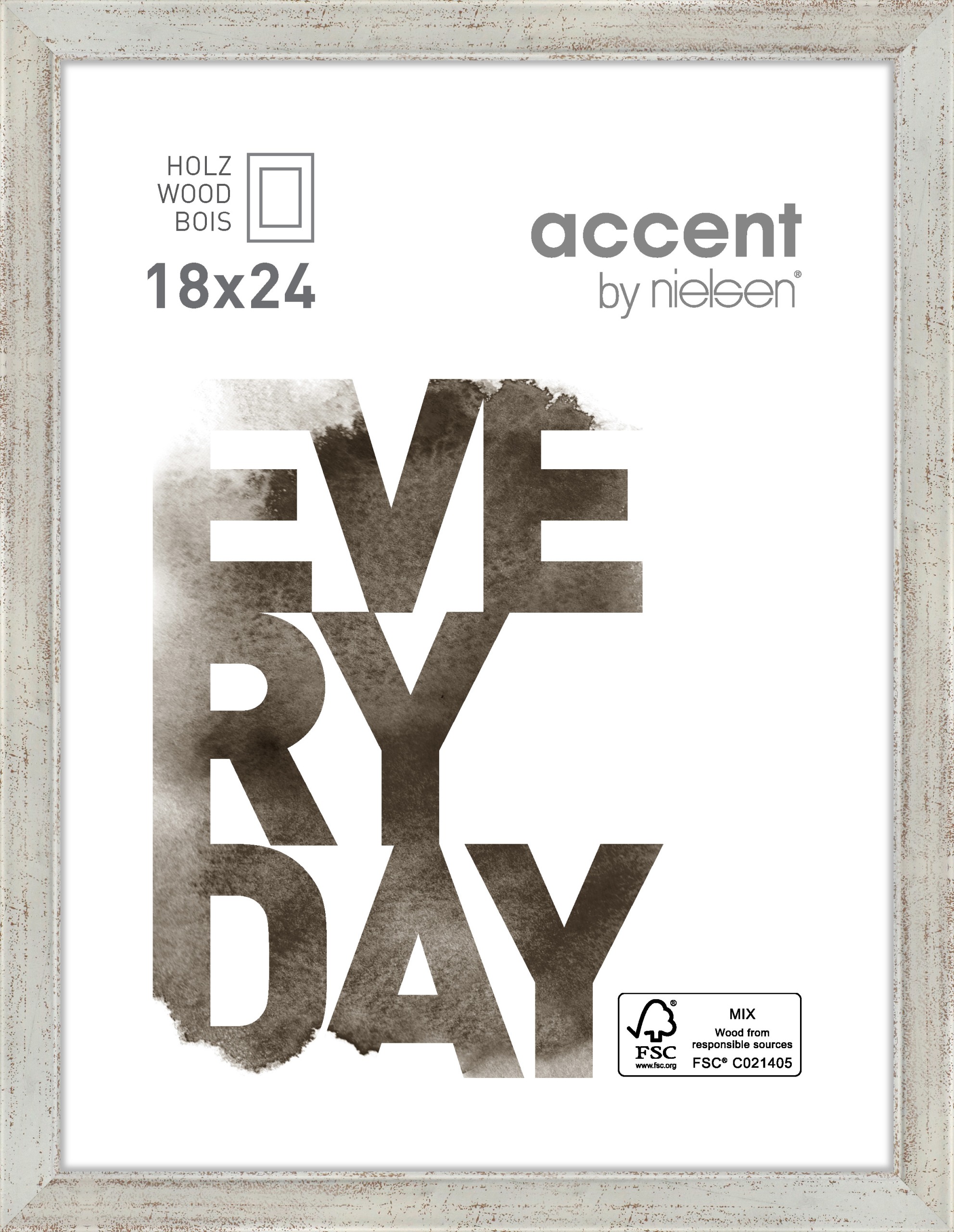Accent by Nielsen Holz Bilderrahmen Zoom ca. 18x24cm in Farbe Silver
