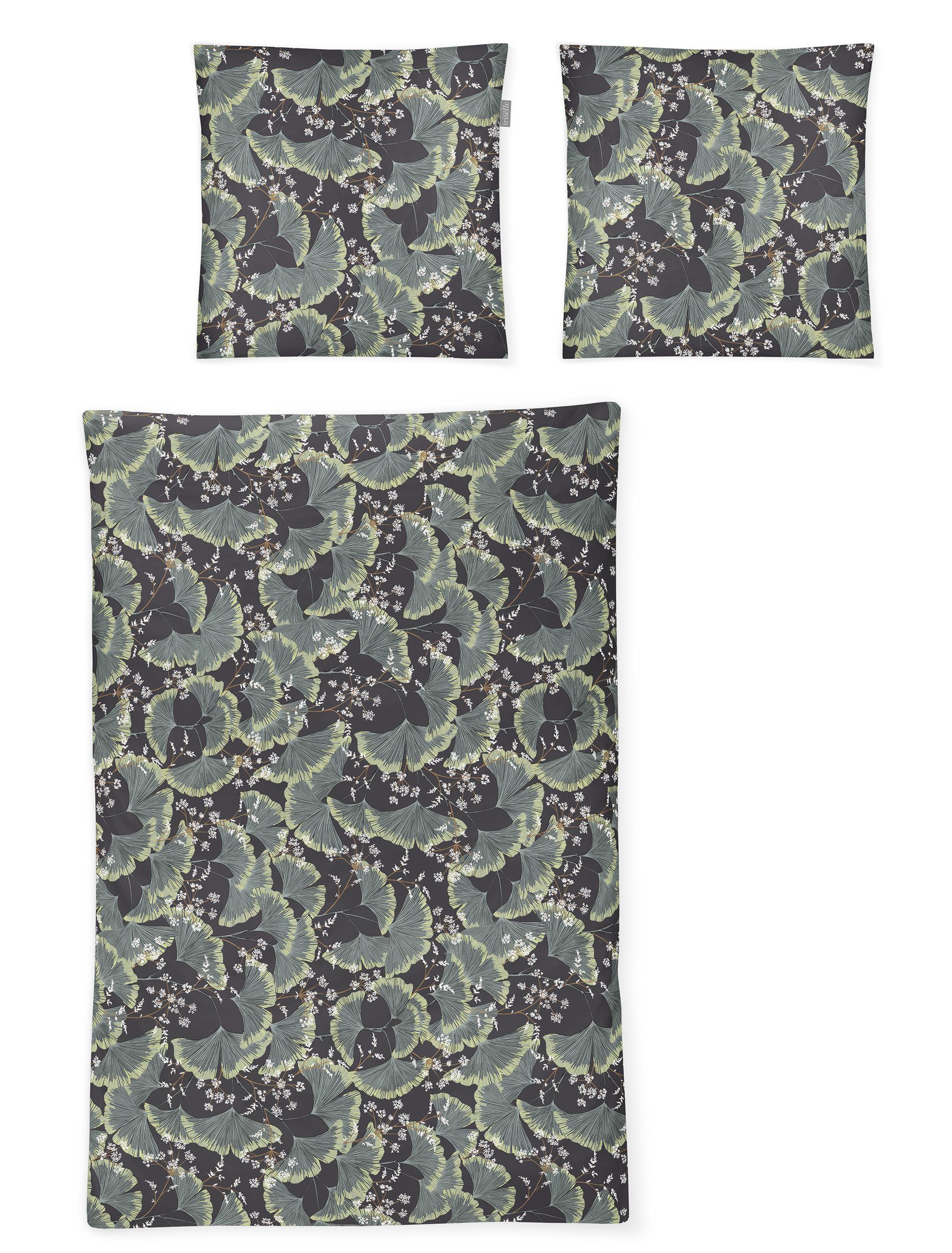 Irisette Mako-Satin-Bettwäsche SKY ca. 135x200 cm in Farbe grau