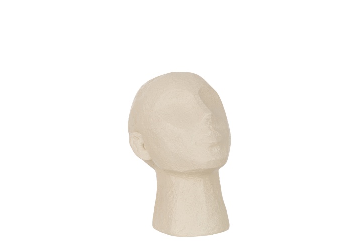 Kopf Abstrakt Poly Beige S FIGUREN in ca. 17.5 x 15.5 x 22.5cm