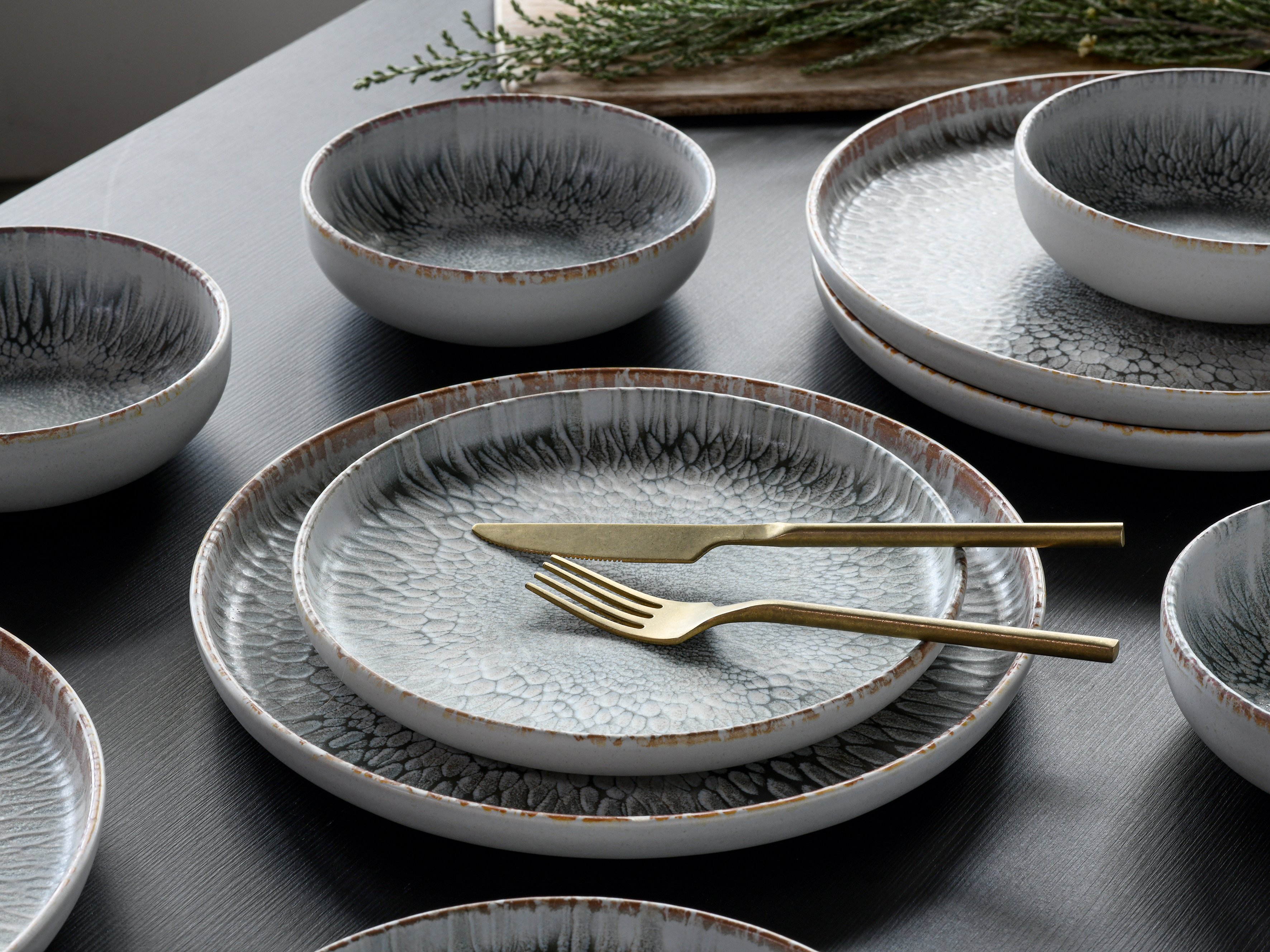 CreaTable Dessertteller Uno in Farbe Volcano Light seidenmatt