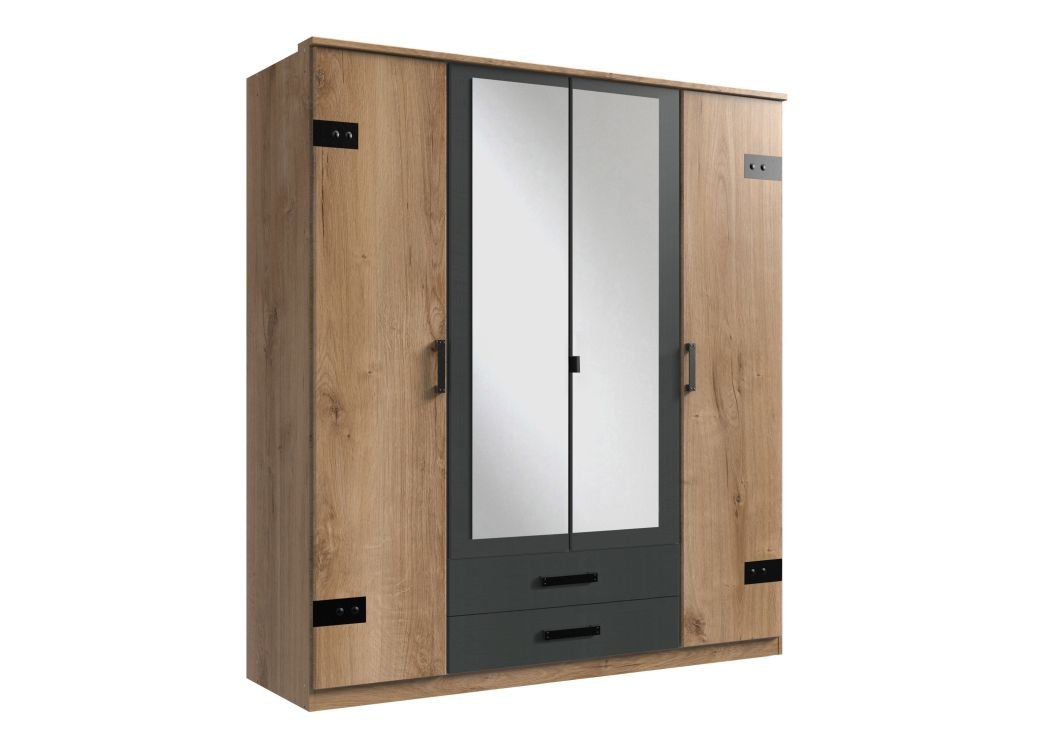 Wimex Kleiderschrank Cork Eiche / Graphit ca. 180 cm