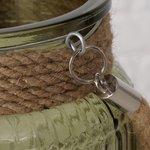 Boltze Windlicht Sunio H: 21 cm SUNIO in Glas/Jute grün