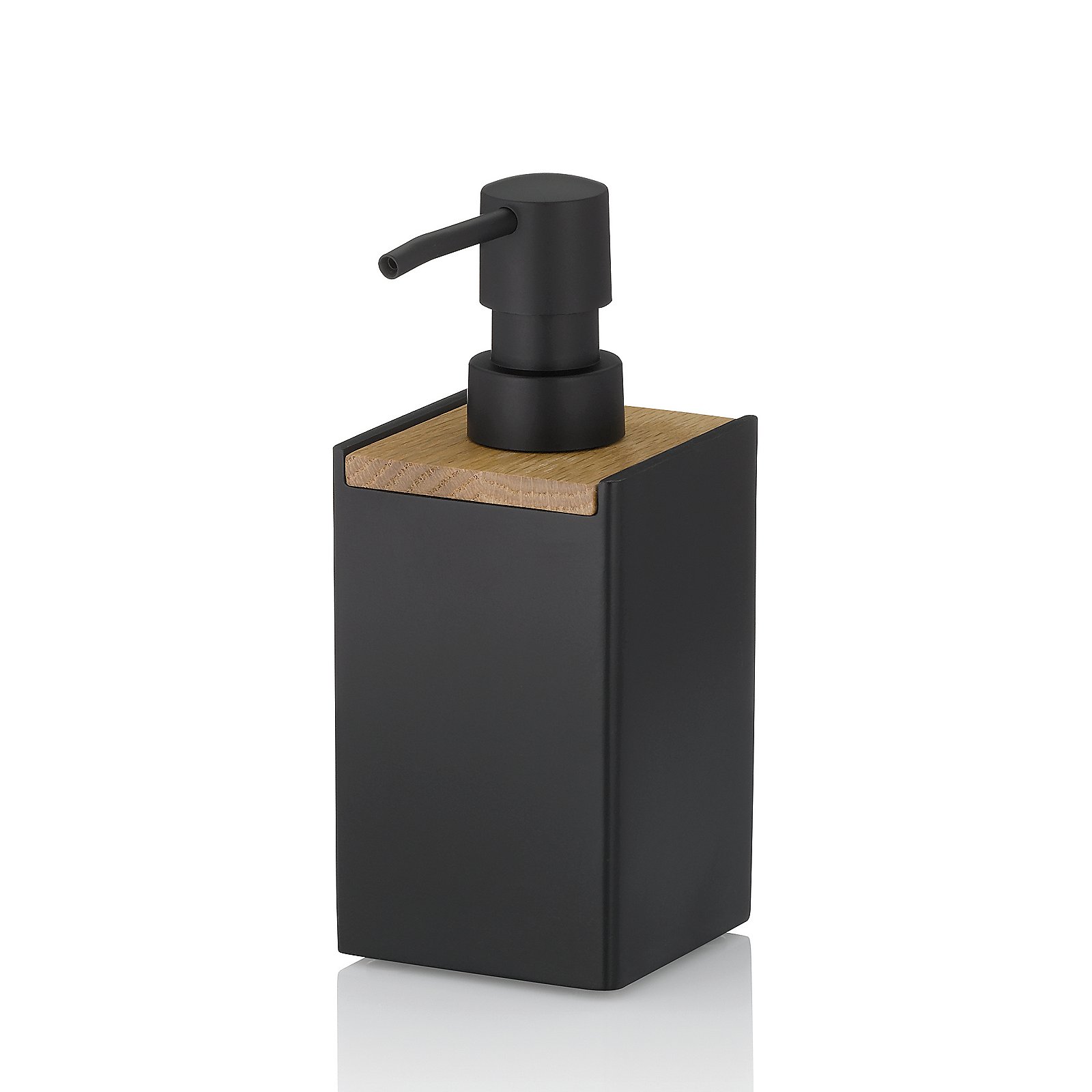 Kela Seifenspender Cube CUBE in schwarz, Flasche, Sinken, Waschbeckenhahn, Lotion