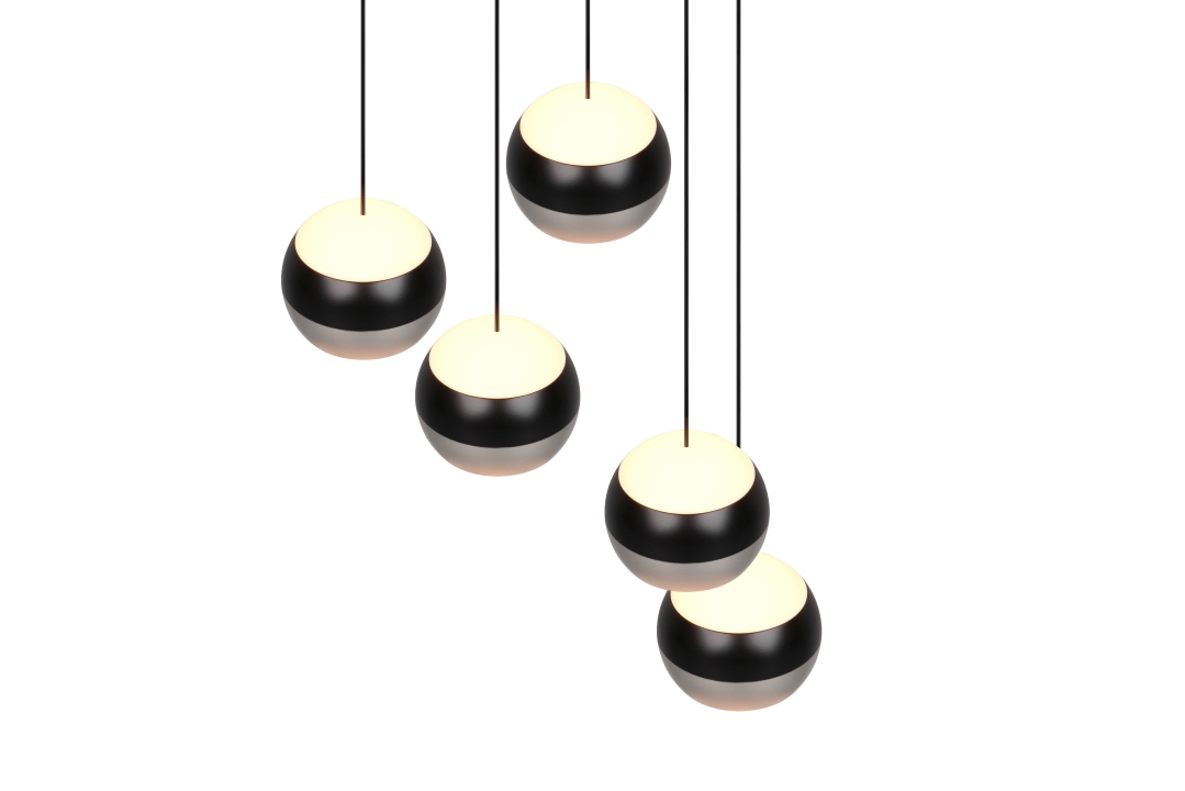 Trio Select LED-Pendelleuchte ORBIT 5-flammig in Farbe Nickel matt