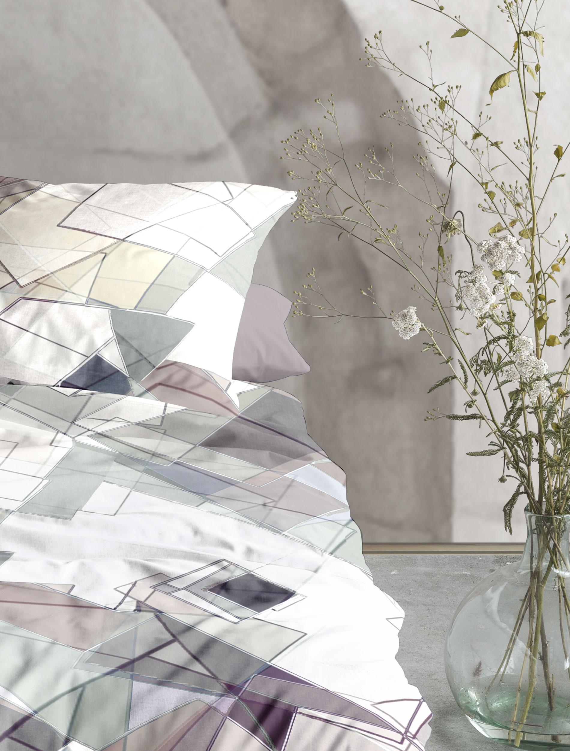 Irisette Mako-Satin Bettwäsche WAVE ca. 155x220cm in Farbe natur