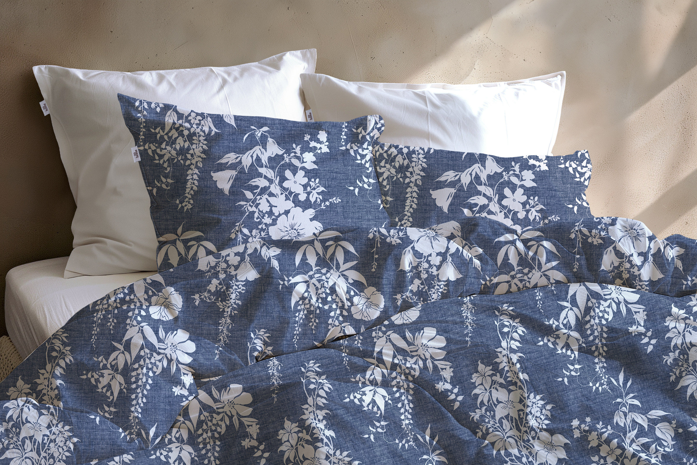 Heckettlane Bettwäsche ca. 155x220cm in Farbe Denim, Kissen, Dekoration für Zuhause, Bett, Mobiliar, Kopfkissen
