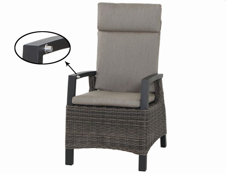 Diningsessel CORIDO in Aluminium anthrazit/Geflecht charcoal grey, Moebel, Stuhl, Kissen, Dekoration für Zuhause, Sessel