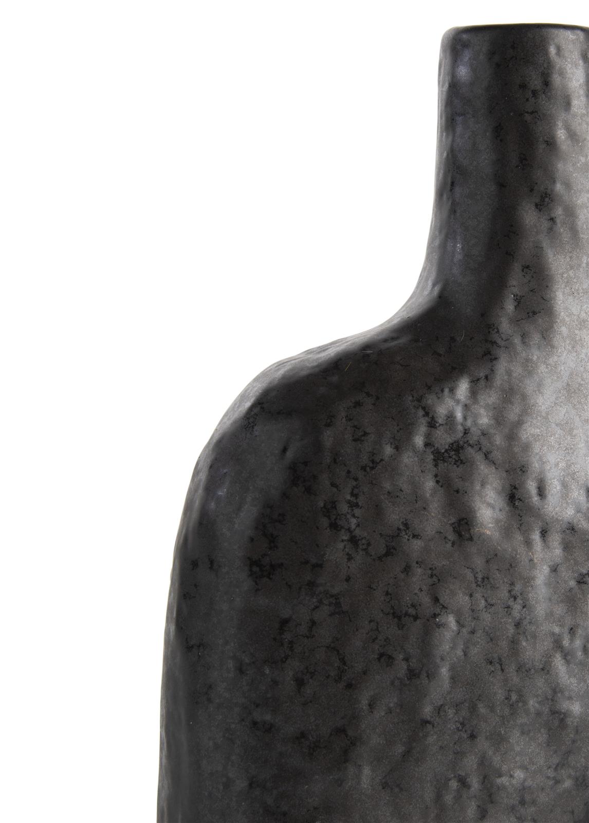 Coco Maison Vase LINA ca. B7 H21 T19 cm in Keramik schwarz/anthrazit