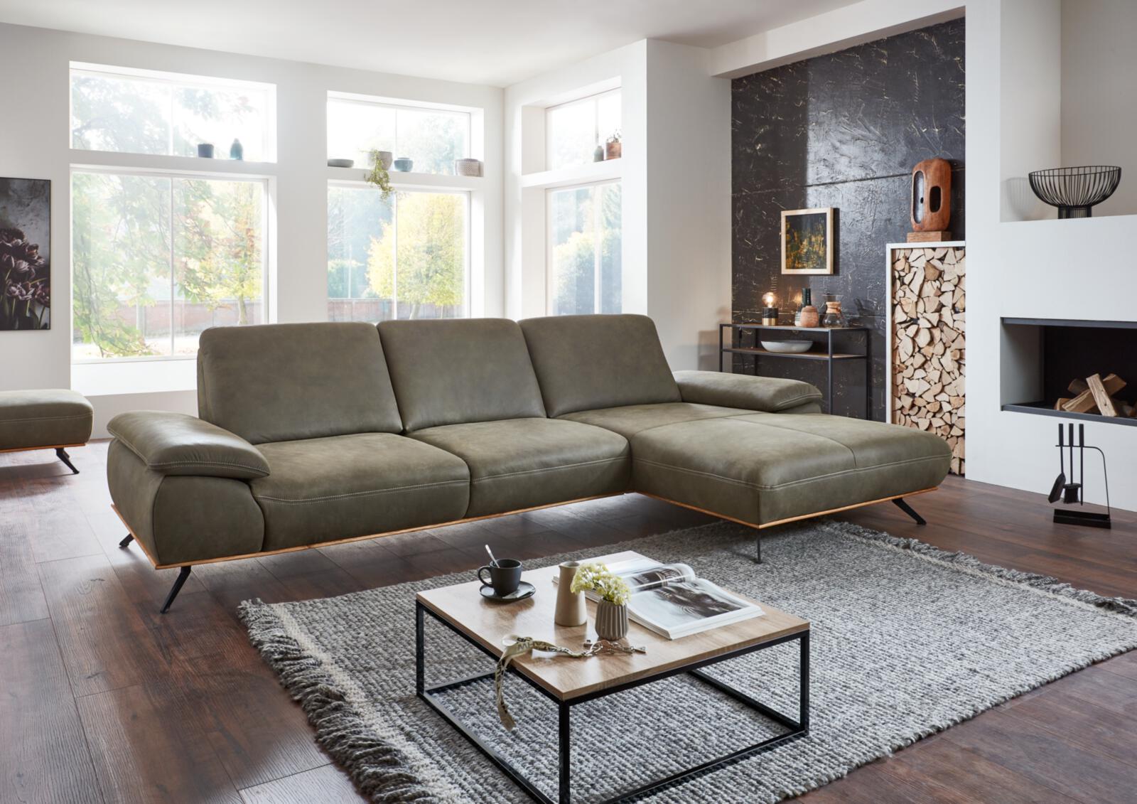 Polstergruppe VS-PN1214 ca. 322x187cm in Leder Aurelia olive