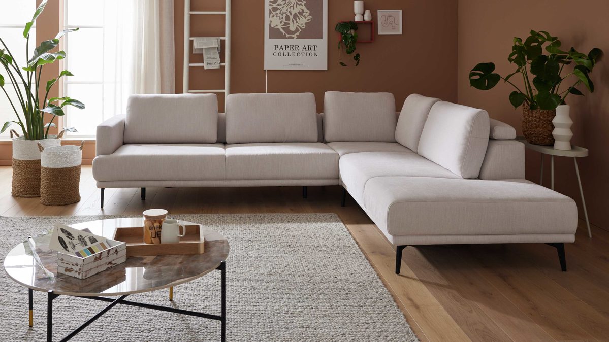 Interliving Polsterecke IL 4450 in Stoff Longlife Easy ecru, Couch, Mobiliar, Inneneinrichtung, Tabelle, Wohnzimmer