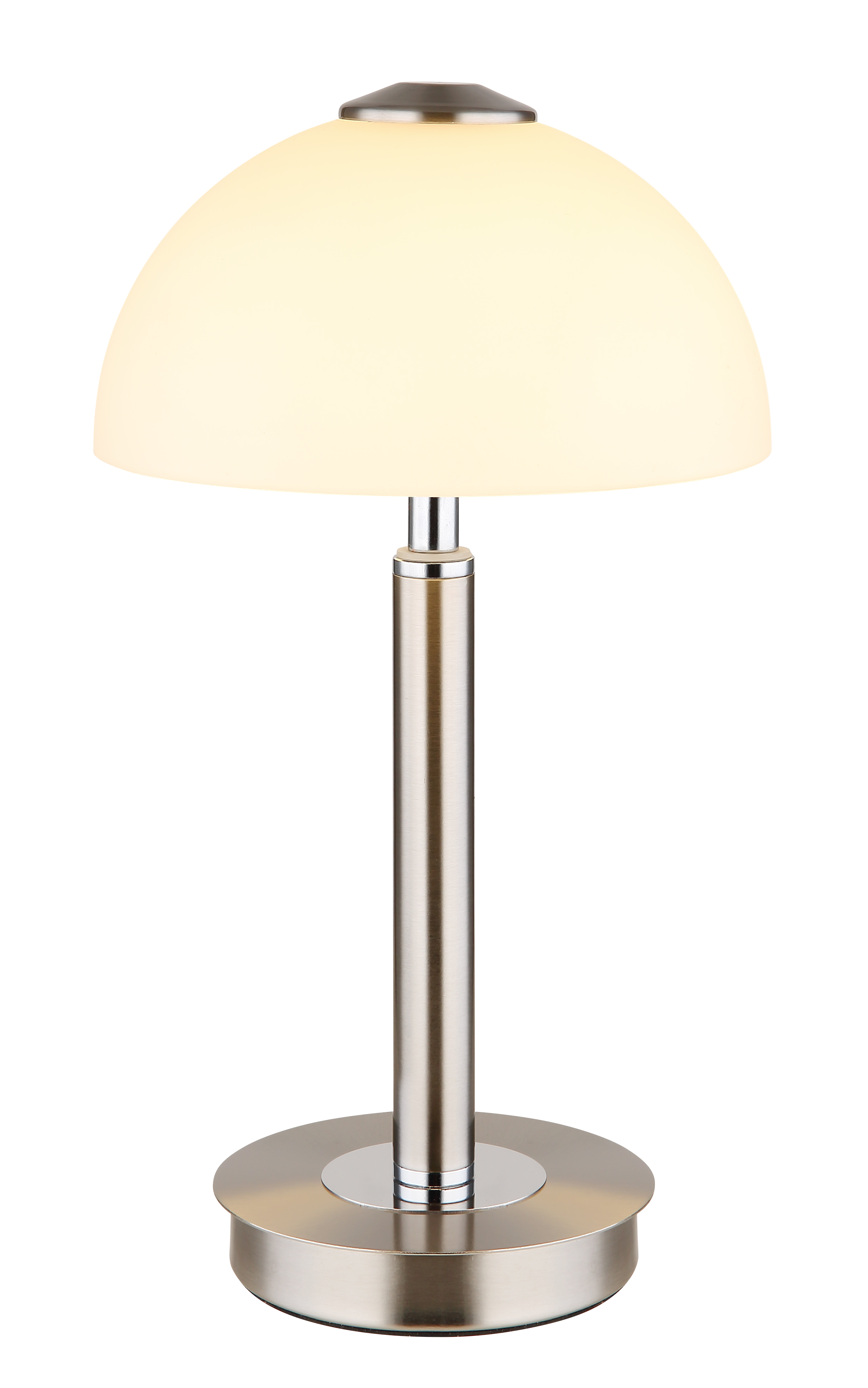 Globo Tischleuchte  in Metall Nickel matt Glas opal