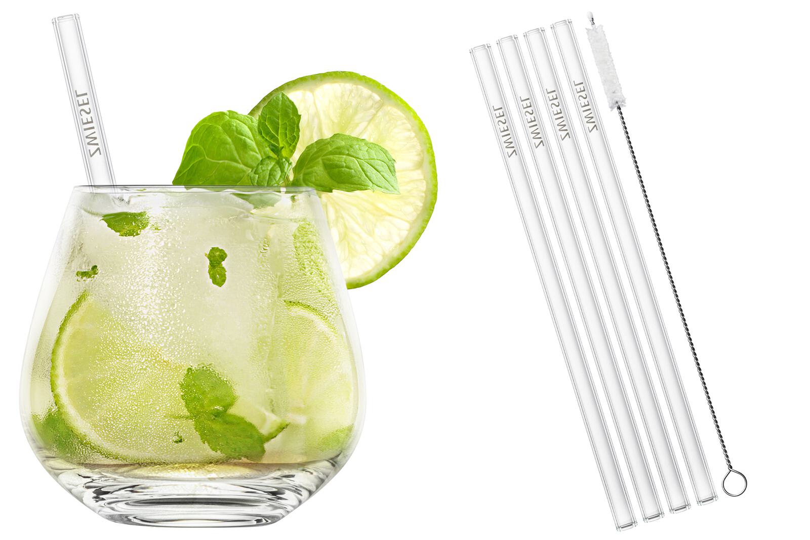Schott Zwiesel Gläser/Glashalme & Baumwollbürste-Set AFTER WORK 9-teilig