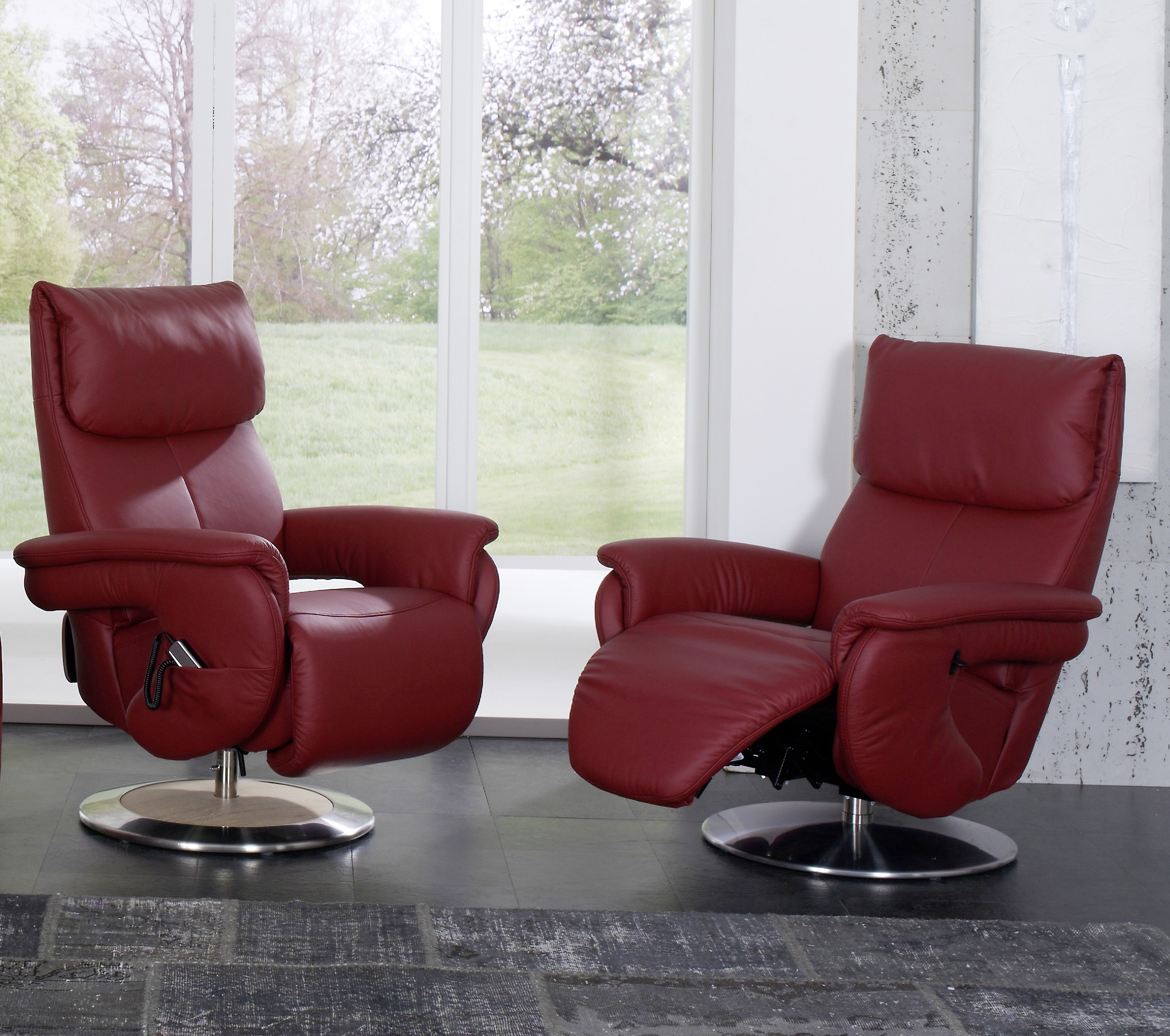 Himolla TV-Sessel Easy Swing in Longlife-Leder Kliff elektrisch verstellbar