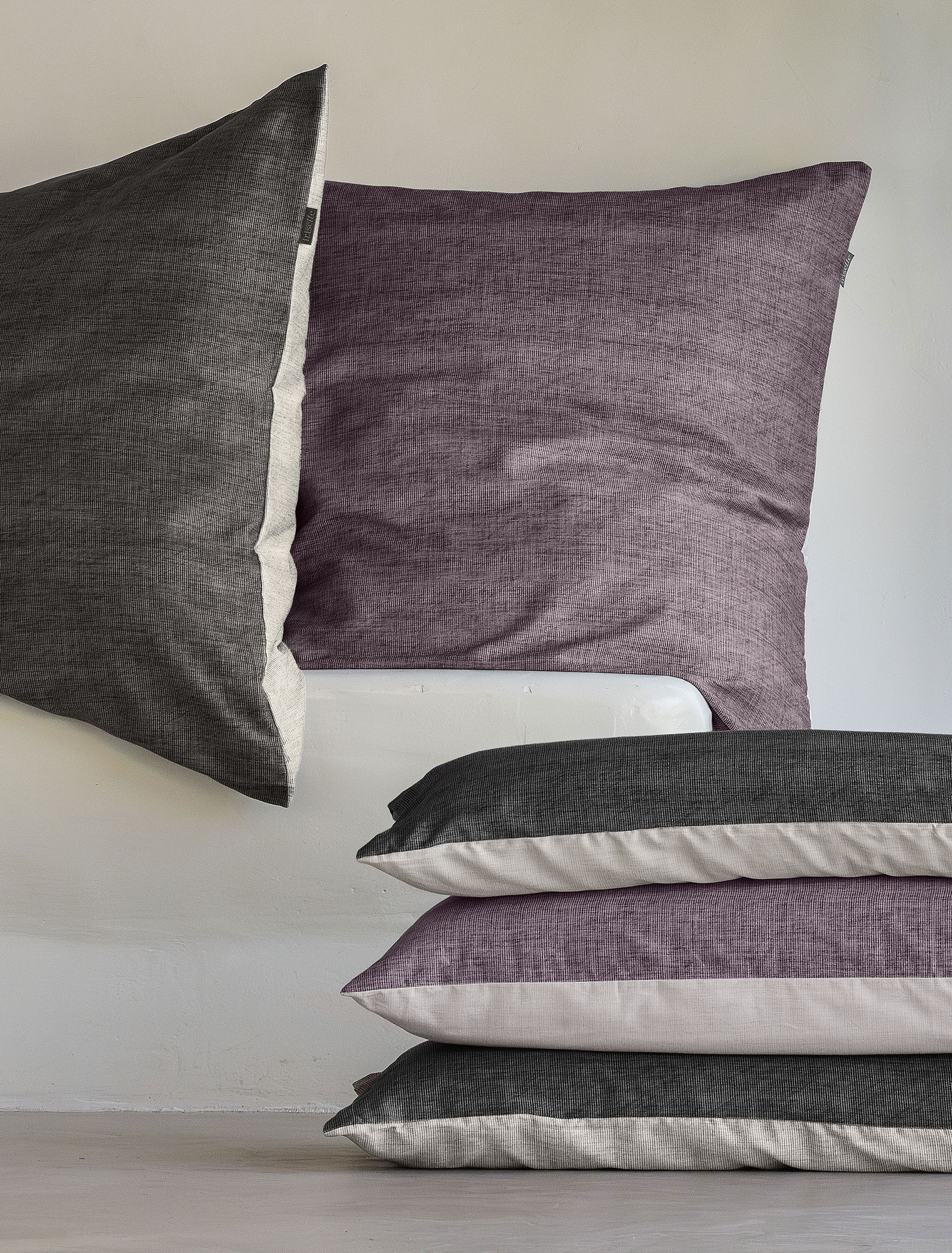 irisette Mako-Satin Bettwäsche WAVE-HK ca. 135x200cm in Farbe mauve, Kissen, Dekoration für Zuhause