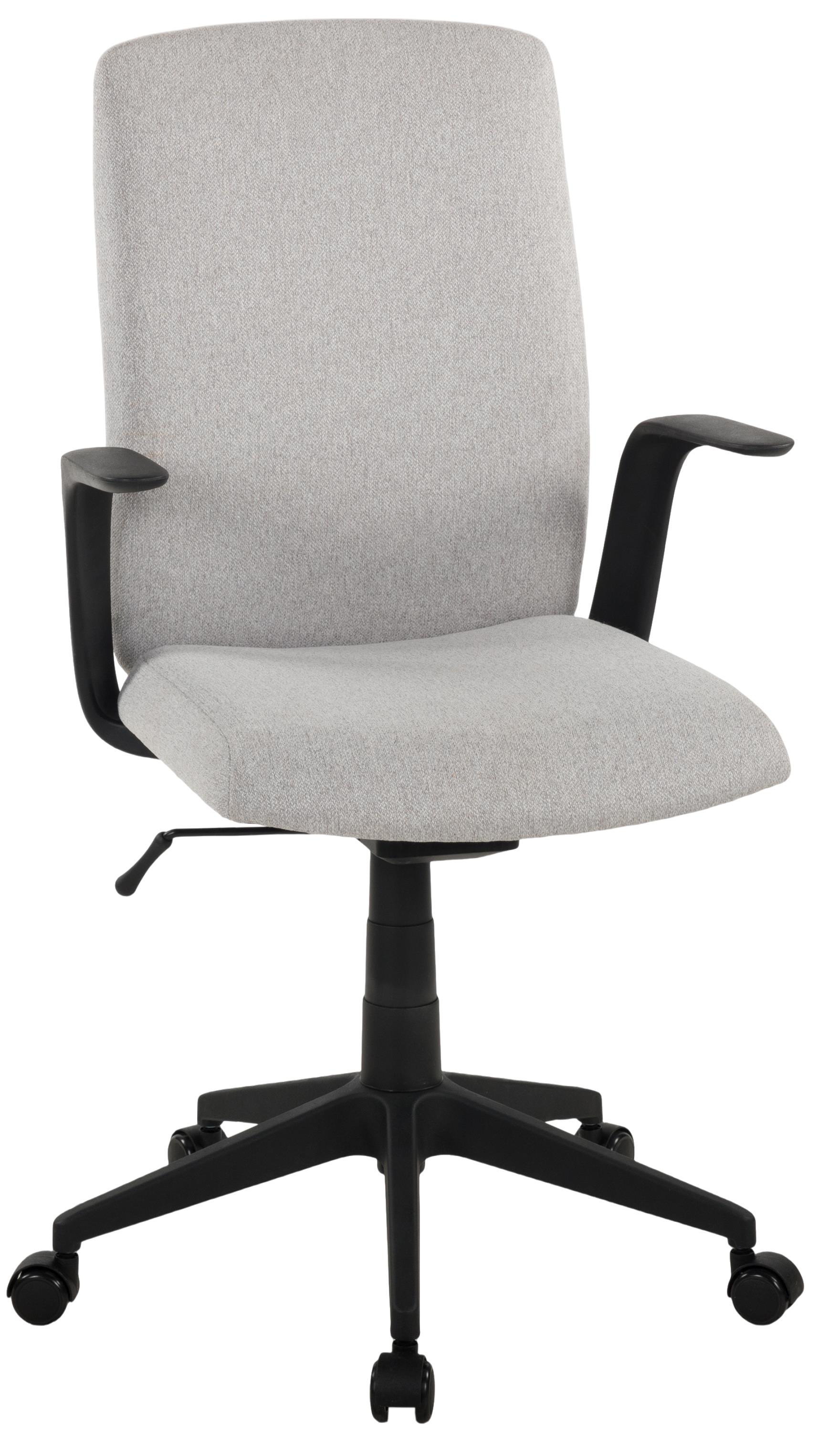 // Drehstuhl // Bezug Webstoff Grau // Gestell und Armlehne Nylon in Schwarz, Moebel, Stuhl, Kissen, Dekoration für Zuhause
