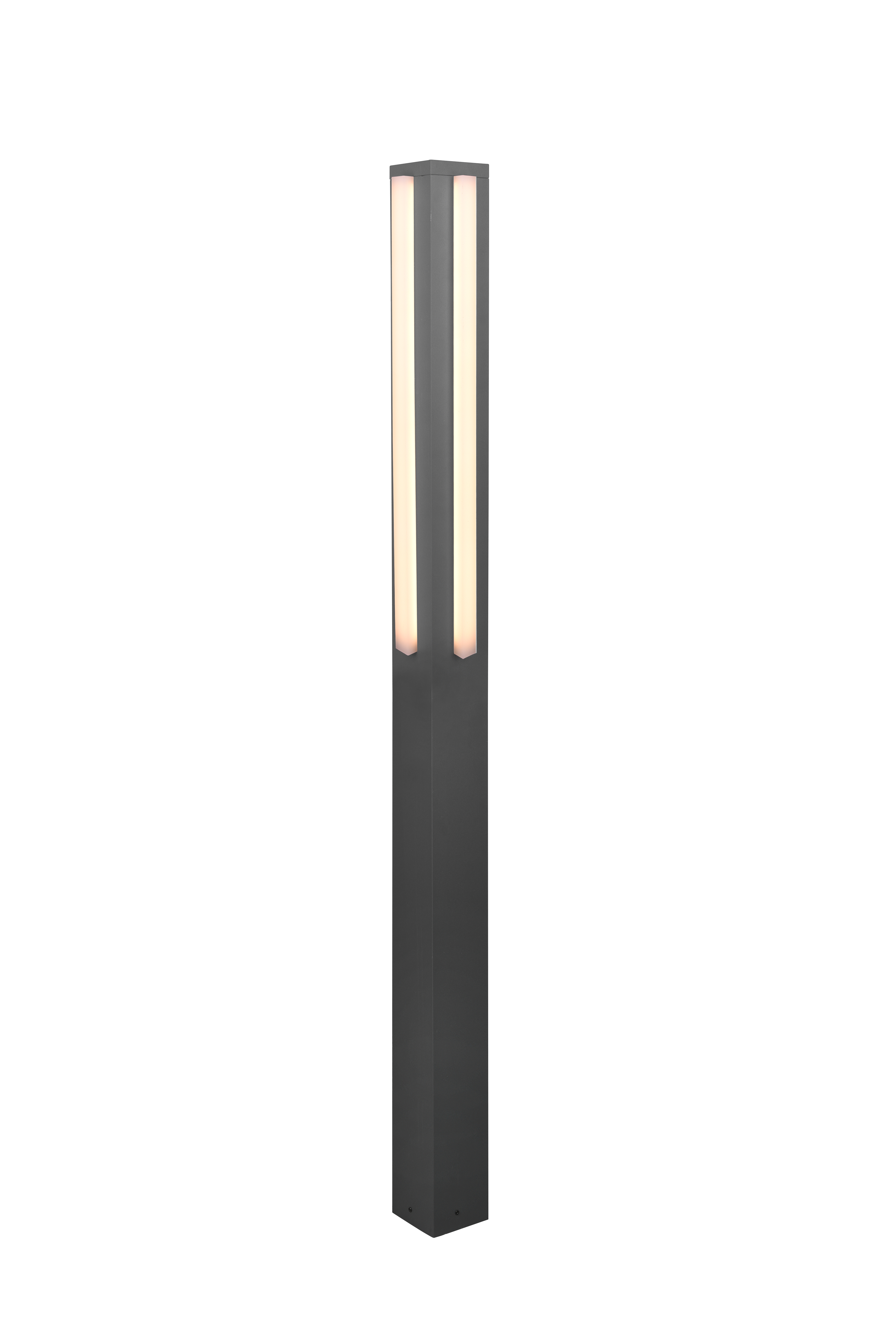 Trio LED-Pfosten MITCHELL in anthrazit, Glas Acryl weiß