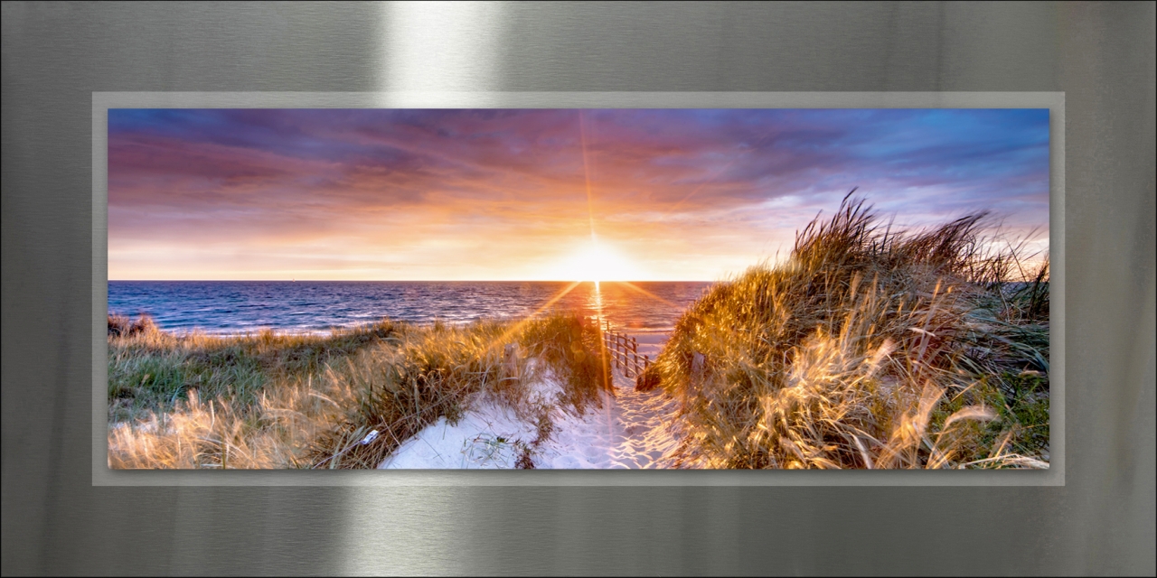 ProArt Double-Alu -Dibond bedruckt mit Aufsatz aus Dibond 100x50cm Sundown