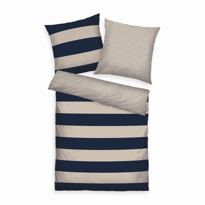 Tom Tailor Renforce-Bettwäsche ca. 135x200cm in Farbe Dark Navy & Sunny Sand