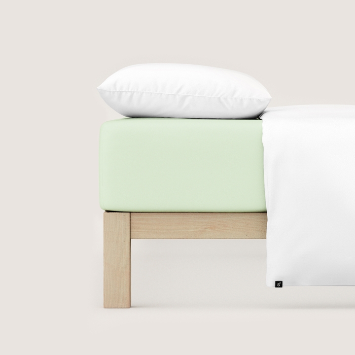 Schlafgut Pure Spannbettlaken ca. 140x200-160x220cm in Farbe Green Light