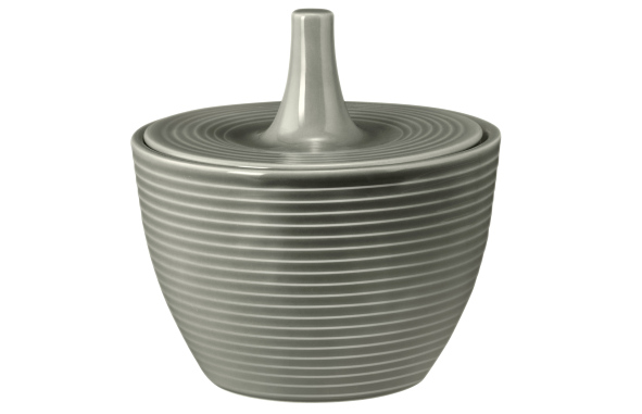 Seltmann Weiden Zuckerdose 0,27 l mit Relief Beat 3 Perlgrau